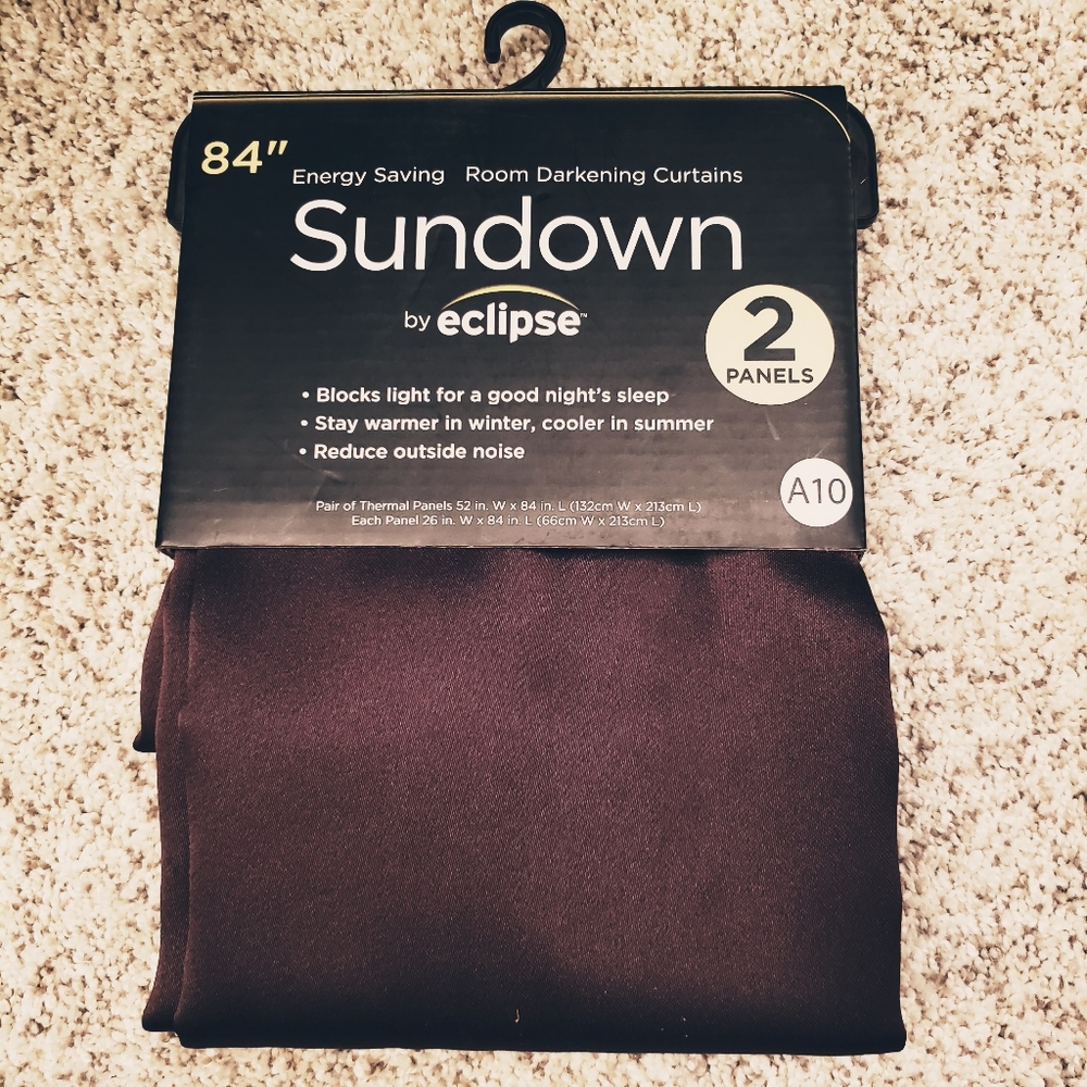 Chocolate Brown 52" x 84" Curtain Panels / Qty. 2 / Rm Dark